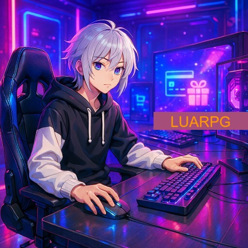Imagem promocional da LUARPG mostrando a plataforma e suas vantagens