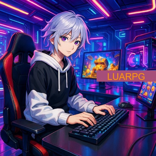 Imagem promocional da LUARPG mostrando a plataforma e suas vantagens