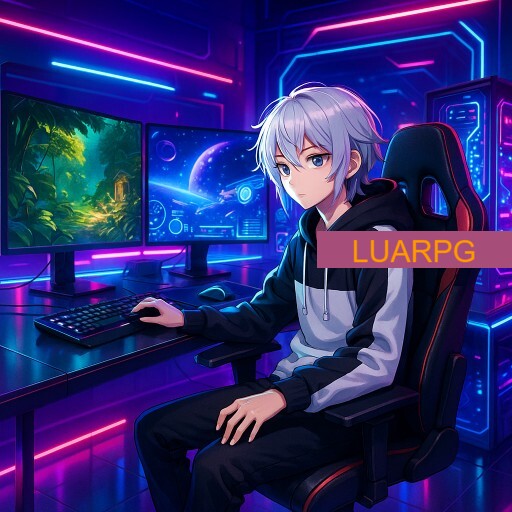 Imagem promocional da LUARPG mostrando a plataforma e suas vantagens