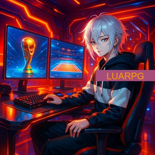 Imagem promocional da LUARPG mostrando a plataforma e suas vantagens