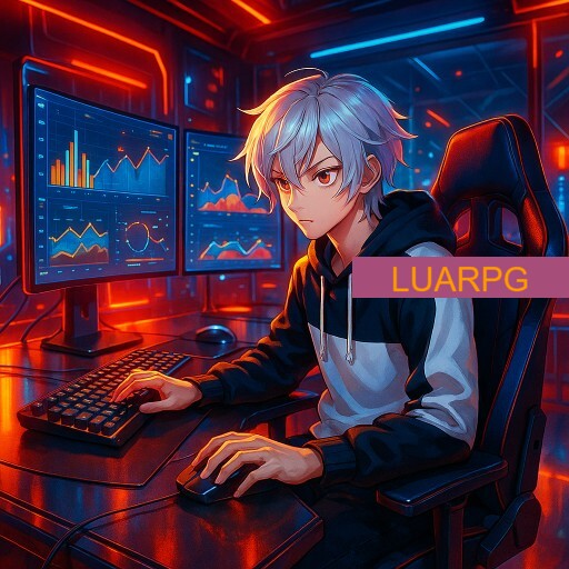 Imagem promocional da LUARPG mostrando a plataforma e suas vantagens