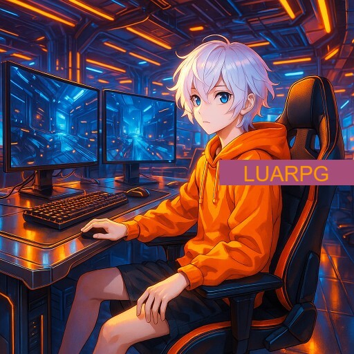 Imagem promocional da LUARPG mostrando a plataforma e suas vantagens